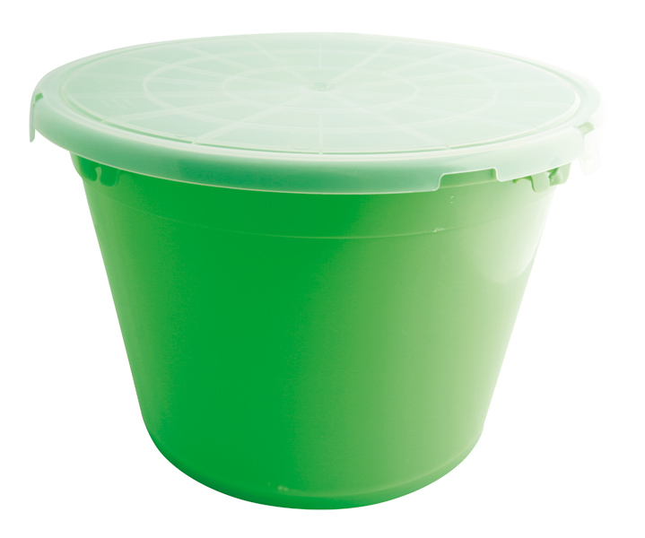Groundbait bucket with lid