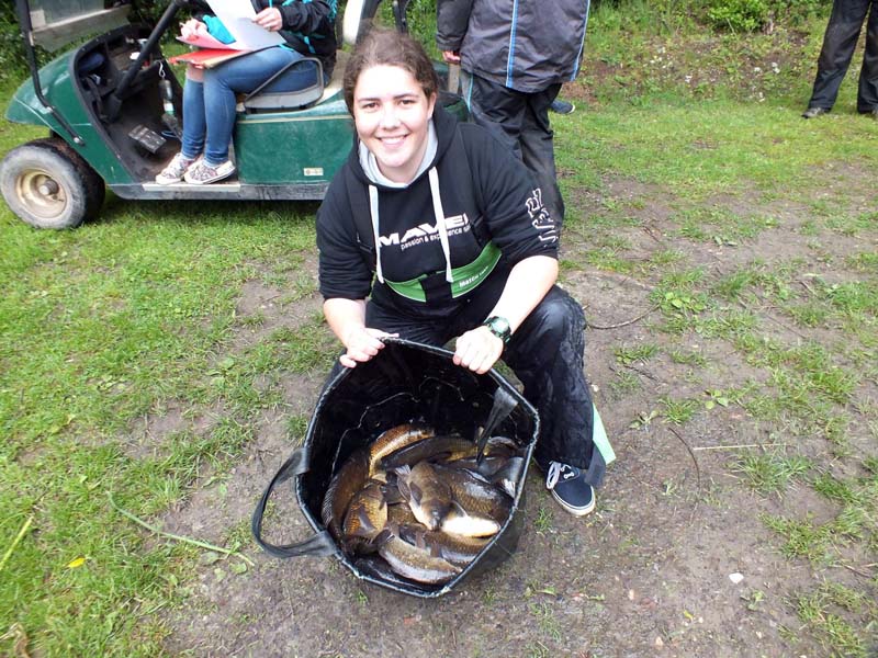Sarah Taylor with her third place catch Sarah Taylor with her third place catch