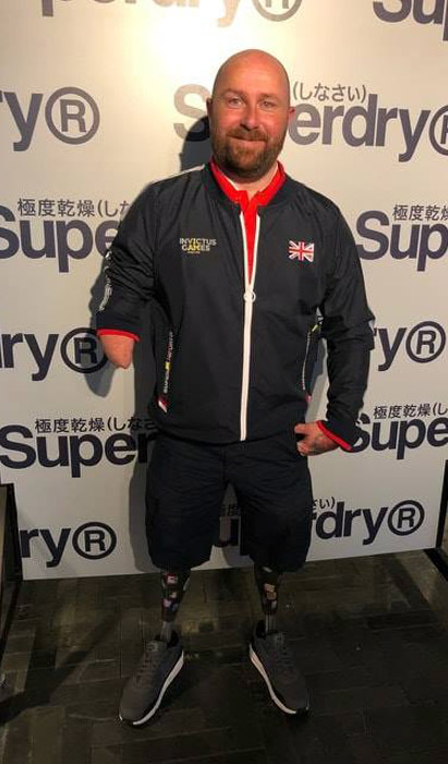 Dave proudly sporting the Official 2018 Invictus Games Team GB kit