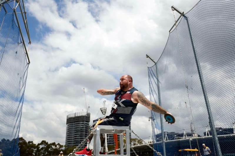 Dave in action during this year’s discus event in Sydney, Australia Dave in action during this year's discus event in Sydney, Australia